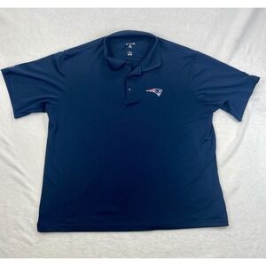 Men's Antigua Navy Blue New England Patriots Short Sleeve Football Polo Size XL